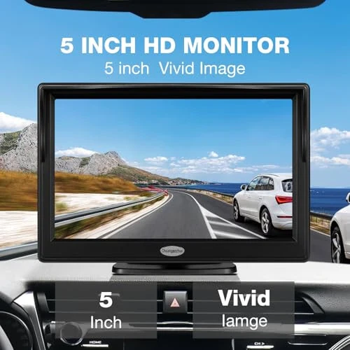 5-дюймовый TFT LCD цветной автомобильный монитор заднего вида для парковки заднего вида камеры заднего вида с 2 опциональными кронштейнами, только монитор (5 дюймов) - 3