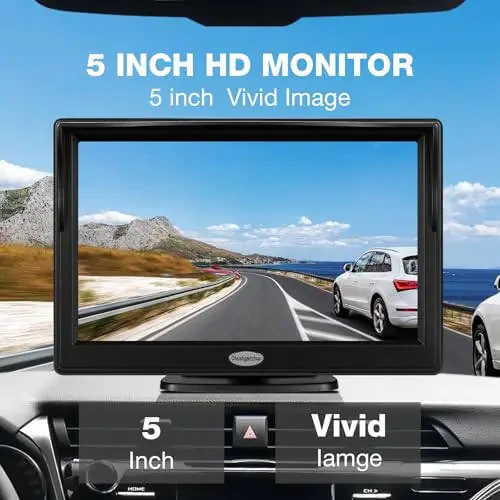 5-дюймовый TFT LCD цветной автомобильный монитор заднего вида для парковки заднего вида камеры заднего вида с 2 опциональными кронштейнами, только монитор (5 дюймов) - 3