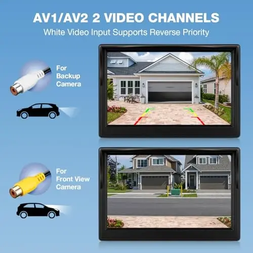 5-дюймовый TFT LCD цветной автомобильный монитор заднего вида для парковки заднего вида камеры заднего вида с 2 опциональными кронштейнами, только монитор (5 дюймов) - 4