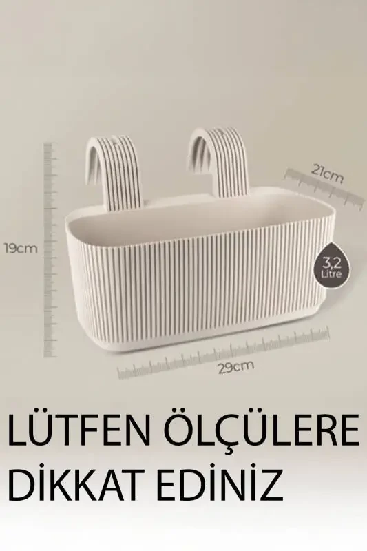 5 Dona Karasu Plastik Pera Osilib Turuvchi Balkon Idish (PLASTIK QISQICHLI) - 2