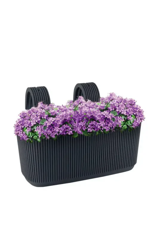 5 Dona Karasu Plastik Pera Osilib Turuvchi Balkon Idish (PLASTIK QISQICHLI) - 4