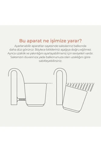 5 Dona Karasu Plastik Pera Osilib Turuvchi Balkon Idish (PLASTIK QISQICHLI) - 8