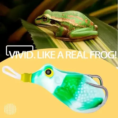 5 dona Topwater Frog Lures to'plami O'lja qutisi bilan, Frog Lure Ray Frog Topwater Baliq ovlash Crankbait Lures, Bass Snakehead uchun Frog sun'iy yumshoq o'ljasi, Begona o'tlar bo'lmagan Chuchuk suvli yumshoq simulyatsiya qilingan Frog o'ljasi - 3
