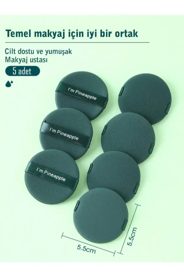 5 dona tutqichli bo'yanish pudra gubkasi - 7