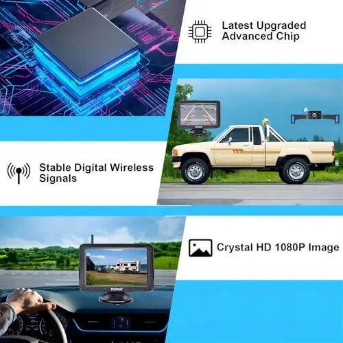 5 dyuymli simsiz zaxira kamerasi yuk mashinalari uchun: Kuchli signal HD 1080P orqa ko'rinish kamerasi o'rnatish oson - R11 - 3