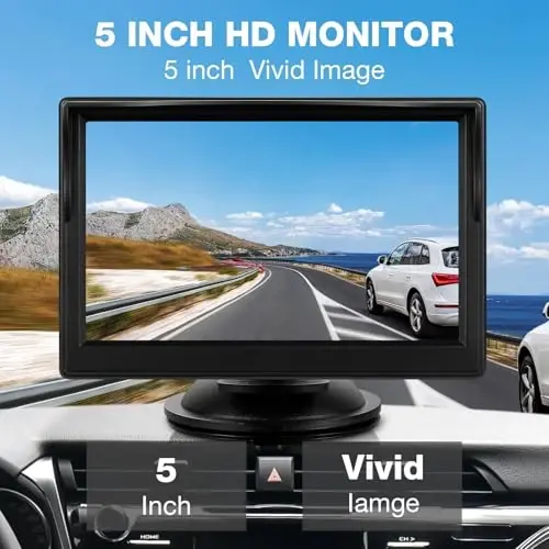 5 dyuymli TFT LCD Avtomobil Rangli Orqa Ko'rinish Monitor Ekrani Avtoturargoh Orqa Ko'rinish Orqa Ko'rinish Kamerasi Uchun 2 Ta'minlangan Qavs bilan, Faqatgina Monitor (5 dyuym) - 2