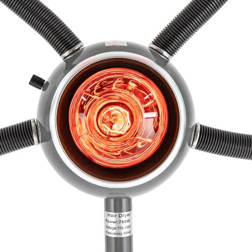 5 Head Infrared Heat Lamp, Salon Hair Dryer Color Processor, Free Adjustment Angle with Wheels Hair Steamer for Salon, Be Used in Barbershops, Beauty Salons, Other Places, and Perms, Styling, Head Care, Etc - 4