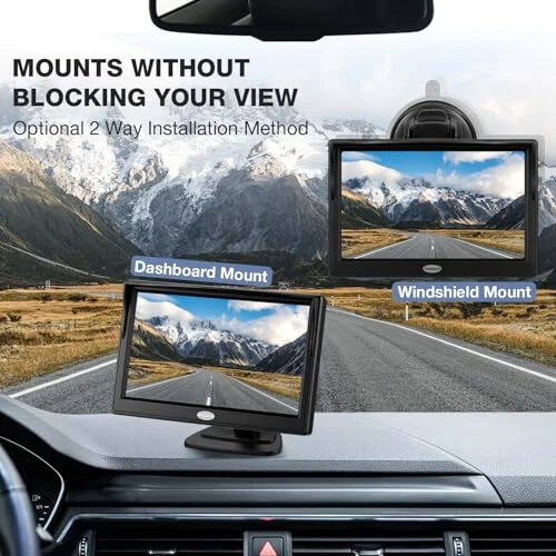 5’’ Inch TFT LCD Car Color Rear View Monitor Screen for Parking Rear View Backup Camera with 2 Optional Bracket,Monitor only (5 inch) - 4