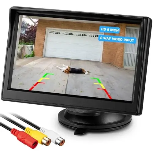 5’’ Inch TFT LCD Car Color Rear View Monitor Screen for Parking Rear View Backup Camera with 2 Optional Bracket,Monitor only (5 inch) - CHUANGANZHUO
