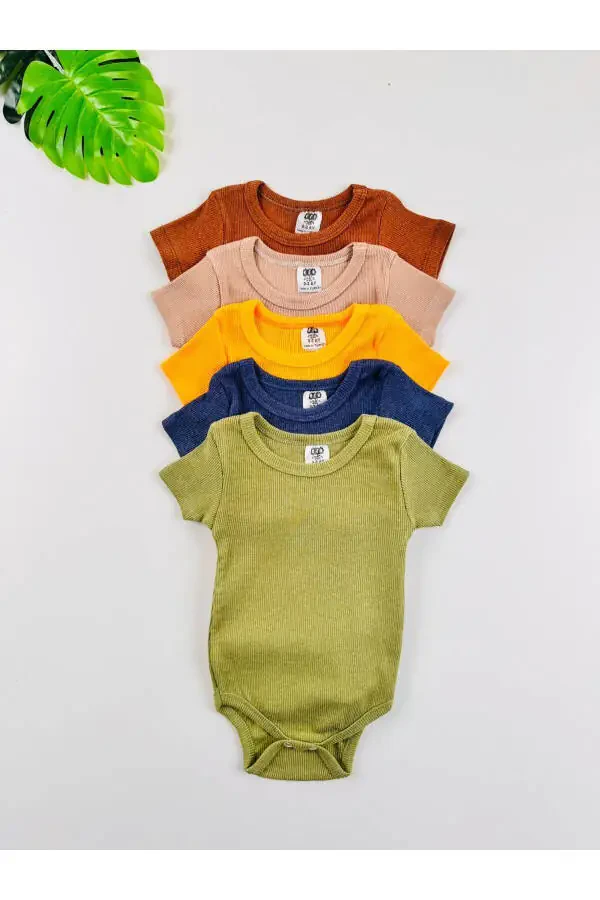 5-ли Эластик Бюстгальтерли Қисқа Енгли Боди - 1