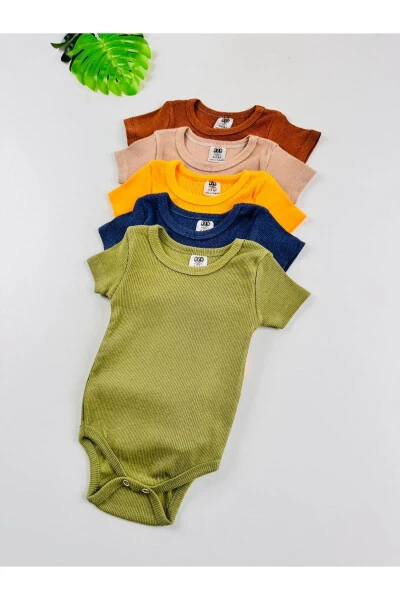 5-ли Эластик Бюстгальтерли Қисқа Енгли Боди - 3