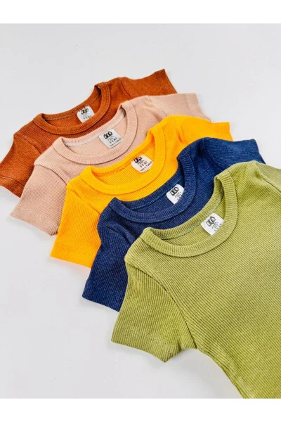 5-ли Эластик Бюстгальтерли Қисқа Енгли Боди - 4