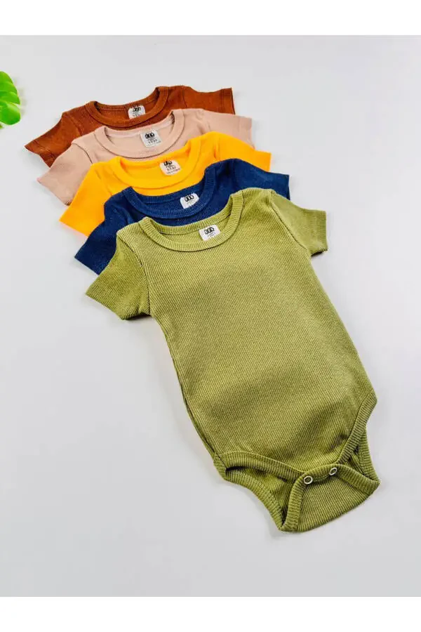 5-ли Эластик Бюстгальтерли Қисқа Енгли Боди - 5