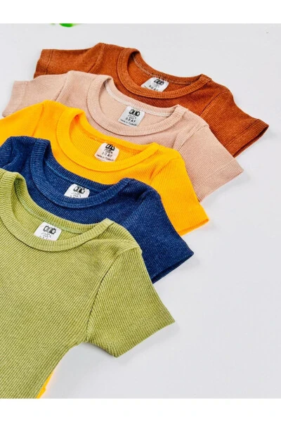 5-ли Эластик Бюстгальтерли Қисқа Енгли Боди - 6