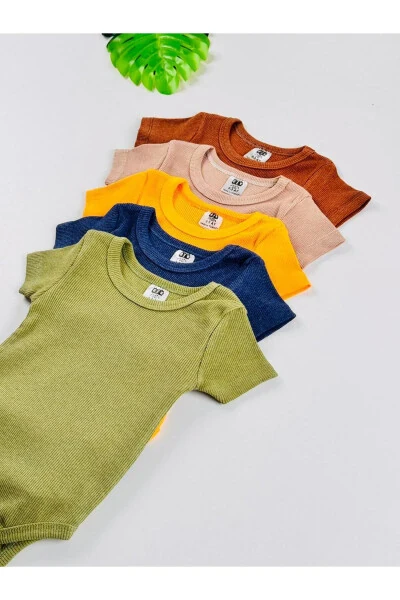 5-ли Эластик Бюстгальтерли Қисқа Енгли Боди - 7