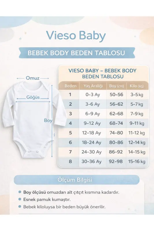 5 Li Uzun Kollu Çıtçıtlı bebek kız erkek body Zarf Yaka - Beyaz56vc36 - 4