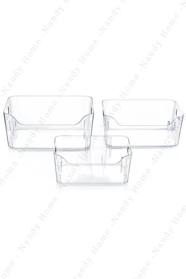5 Lt Clear Refrigerator & Cabinet Organizer 3 Pieces 27x19x11,5 Cm - 5