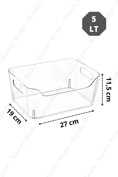 5 Lt Clear Refrigerator & Cabinet Organizer 3 Pieces 27x19x11,5 Cm - 6