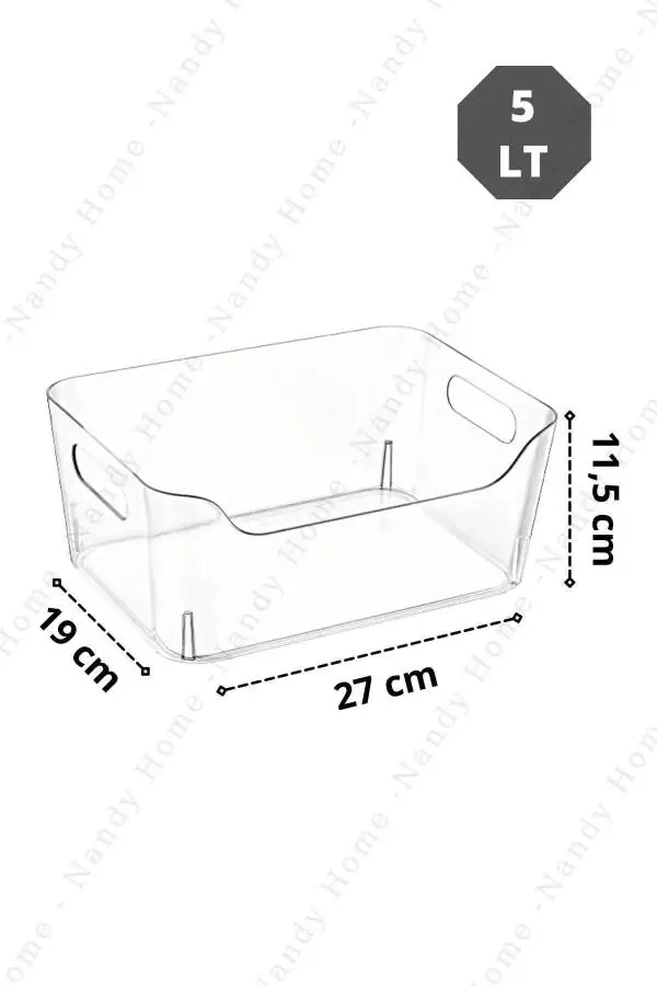 5 Lt Clear Refrigerator & Cabinet Organizer 3 Pieces 27x19x11,5 Cm - 6