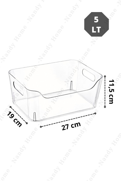 5 Lt Şeffaf Buzdolabı & Dolap Içi Düzenleyici Organizer 3 Adet 27x19x11,5 Cm - 6