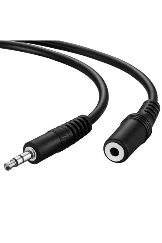 5 Metre 3.5mm Stereo Kulaklık Aux Ses Uzatma Kablosu 5 Mt - Siyah - 2