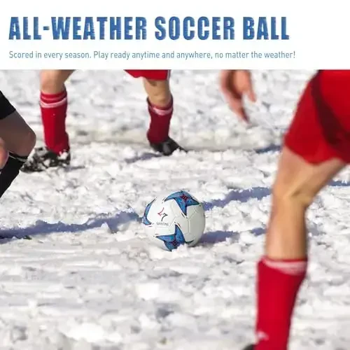 Soccer Ball Size 5 PU Leather Soccer Balls, Adults Youths Teens Unisex Juniors Training Soccer 32 Panels Machine Stitched, Ideal Gift Indoor Outdoor Play Cross Star Pattern Ball with Pump and Needles… - SARETAS (1)