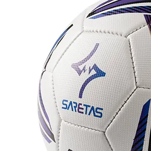 Soccer Ball Size 5 PU Leather Soccer Balls, Adults Youths Teens Unisex Juniors Training Soccer 32 Panels Machine Stitched, Ideal Gift Indoor Outdoor Play Cross Star Pattern Ball with Pump and Needles… - 5