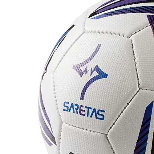 Soccer Ball Size 5 PU Leather Soccer Balls, Adults Youths Teens Unisex Juniors Training Soccer 32 Panels Machine Stitched, Ideal Gift Indoor Outdoor Play Cross Star Pattern Ball with Pump and Needles… - 4