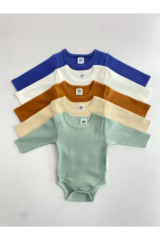 5-pack 100% Cotton Printed Long Sleeve Baby Bodysuit - 3