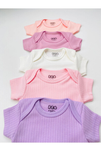 5-pack 100% Cotton Short Sleeve Baby Bodysuit - 3