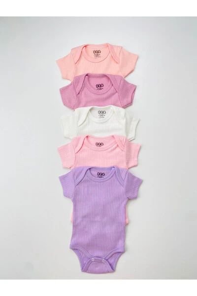 5-pack 100% Cotton Short Sleeve Baby Bodysuit - EFU BABY