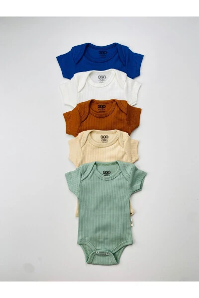 5-pack 100% Cotton Short Sleeve Baby Bodysuit - 3