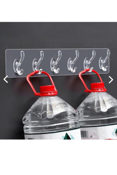 5 Pack Adhesive Transparent Wall Hanger Bathroom Kitchen Organizer Hanger Practical Hook Hanger - 4