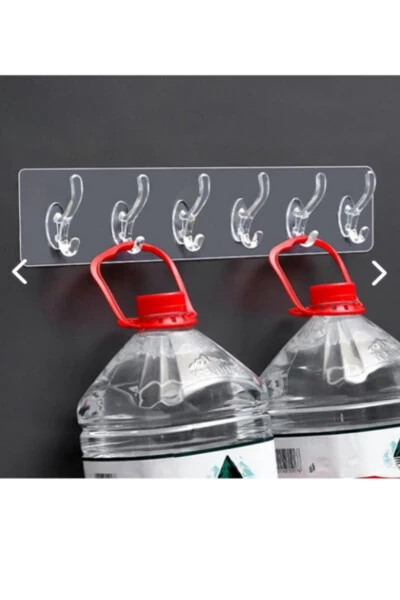 5 Pack Adhesive Transparent Wall Hanger Bathroom Kitchen Organizer Hanger Practical Hook Hanger - 4