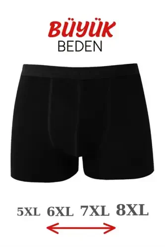 5 Pack Black Men's Big Size Boxer Cotton Lycra - 2