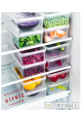 5 Pack Frozen Meal Meat and Vegetable Storage Containers 2000 ml - Portion Freezer Chop Box - 1
