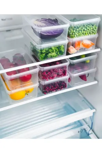 5 Pack Frozen Meal Meat and Vegetable Storage Containers 2000 ml - Portion Freezer Chop Box - 5