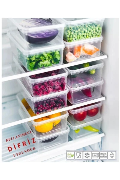 5 Pack Frozen Meal Meat and Vegetable Storage Containers 2000 ml - Portion Freezer Chop Box - HANE216