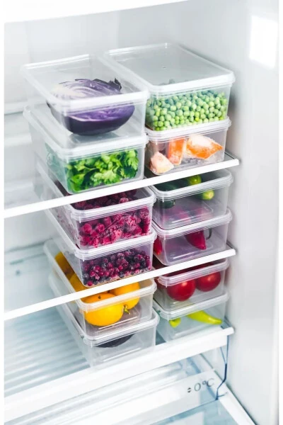 5 Pack Frozen Meal Meat and Vegetable Storage Containers 2000 ml - Portion Freezer Chop Box - HANE216 (1)