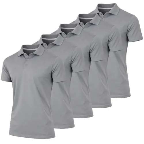 5-Pack Men's Dry Fit Moisture-Wicking Polo Shirt (S-3XL) - 3