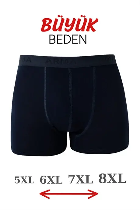 5-Pack Navy Blue Men's Plus Size Boxer Cotton Spandex - 2