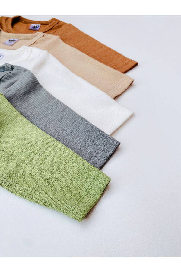 5-Pack Ribbed Knit Long Sleeve Bodysuit - 5
