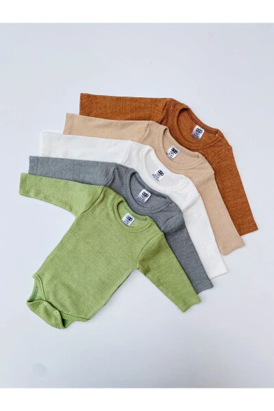 5-Pack Ribbed Knit Long Sleeve Bodysuit - EFU BABY