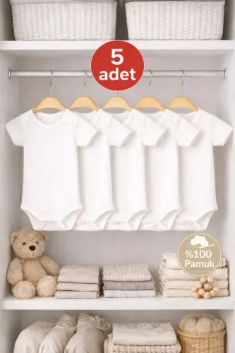 5-Pack Short Sleeve 0-5 Years 100% Cotton Baby&Kids Bodysuit - 1