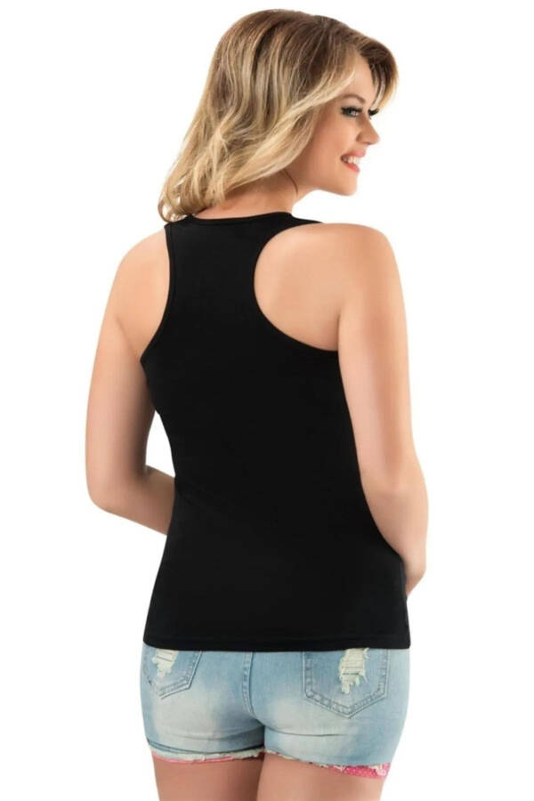 5 Pack Women's Thick Strapped Athletic Cut Tank Tops 92% Cotton 8% Lycra - 5