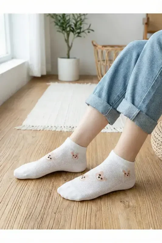 5 Pairs Children Bear Patterned Socks - 2