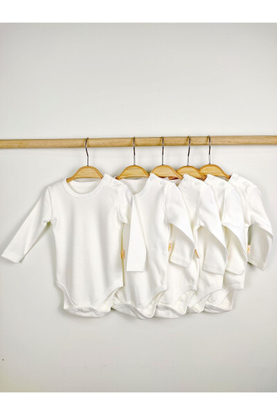 5-Piece 0-4 Years 100% Cotton Long Sleeve Baby Bodysuit Cotton Unisex Girl Boy Baby Bodysuit Onesie - 7
