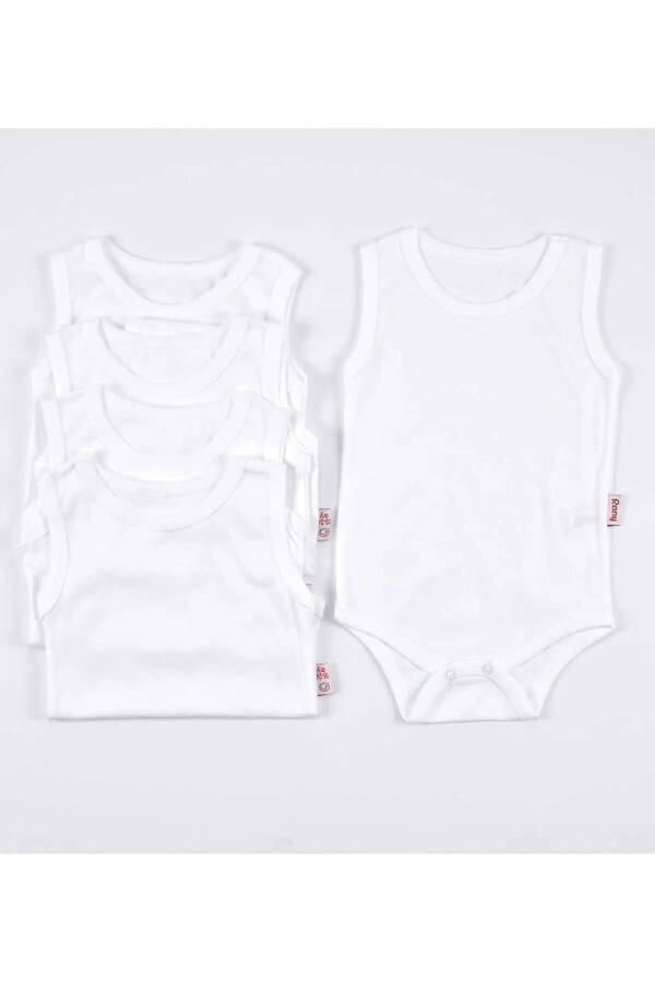 5-piece Baby Bodysuit Ribbed White Modaicon - 3
