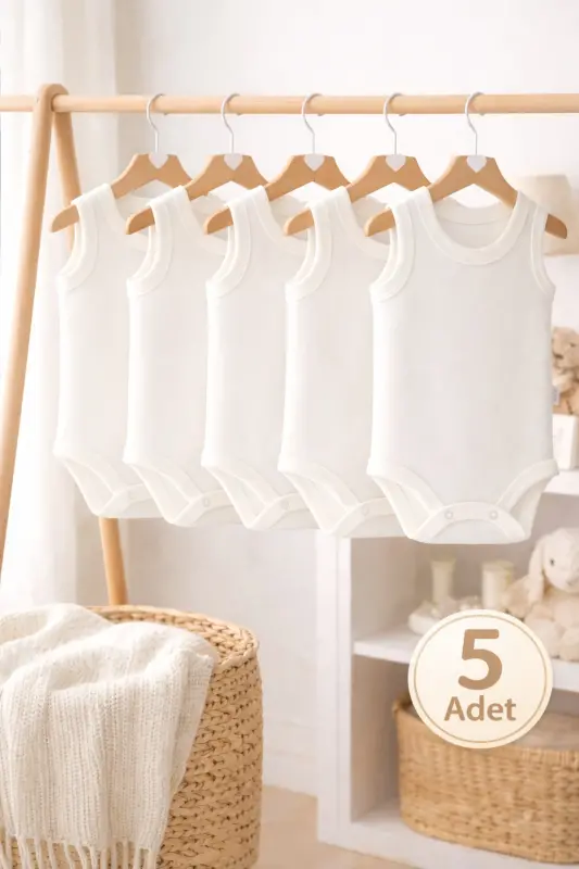 5-Piece Basic Snap Bodysuit Onesie Newborn Hospital Exit Baby Girl Boy Kids - 2