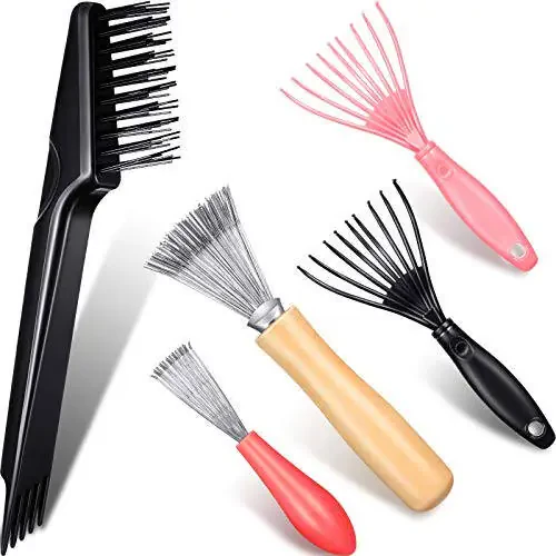 5-Piece Comb Cleaner Set - Rake, Brush and Tool for Removing Hair, Dust from Different Combs, Ideal for Home and Salon Use - 1